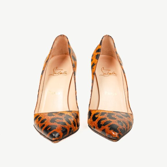 Christian Louboutin Leopard Patent Pointed-Toe Pumps - Picture 2 of 8